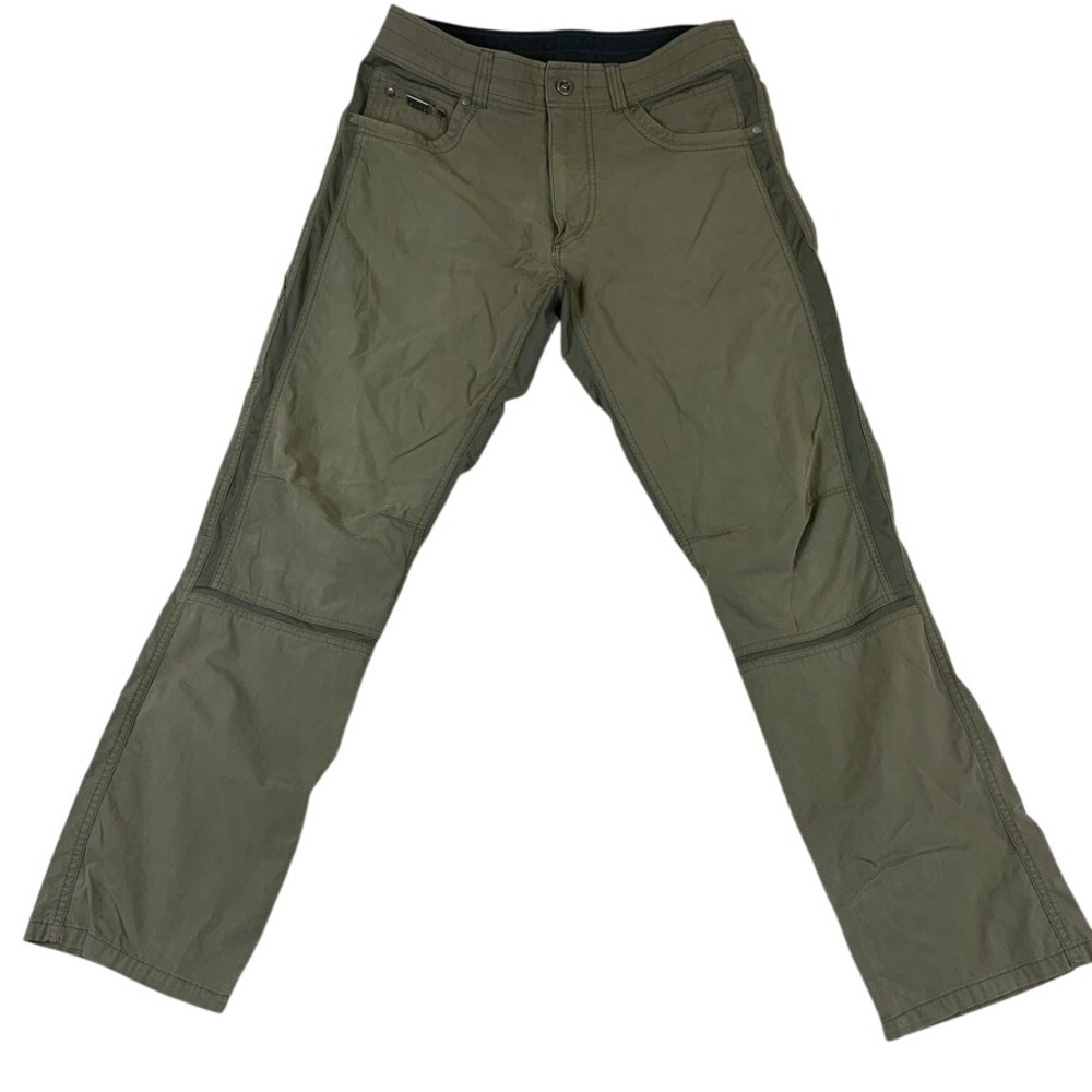 Kuhl Radikl Mens Olive Green Hybrid Hiking Pants 32x32 Stretch Panels 7 Pockets